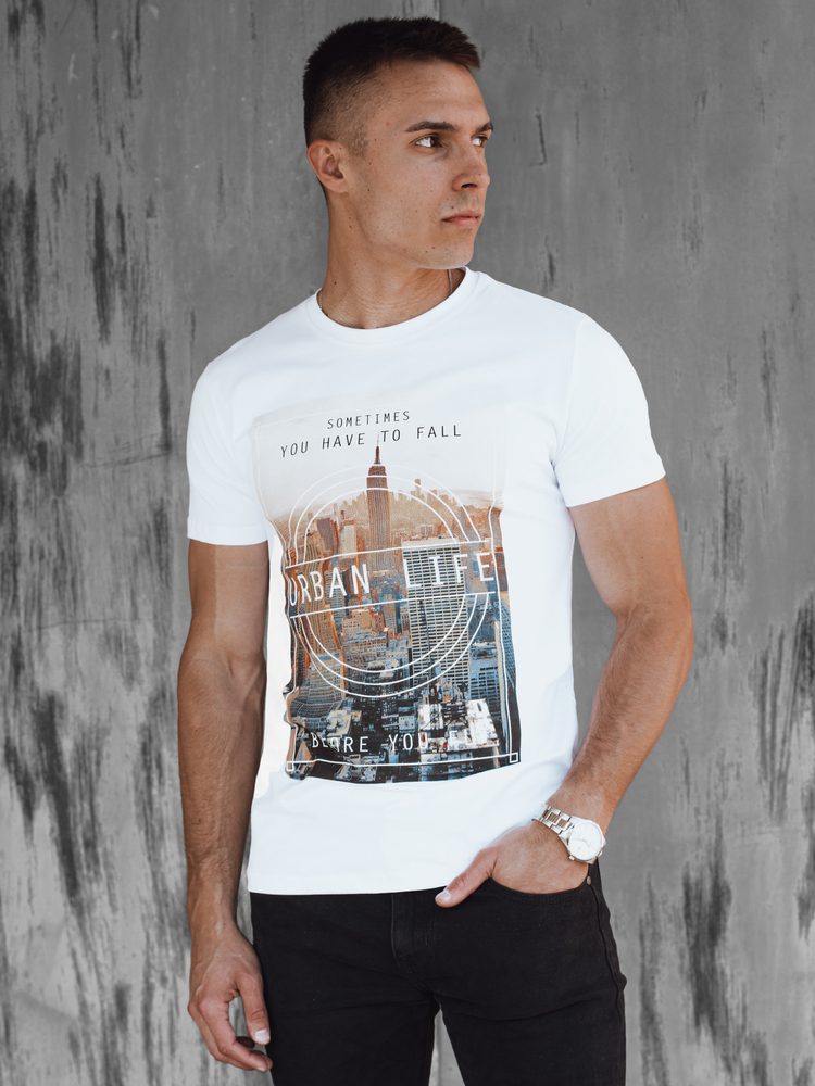 Moderní městské bílé tričko s nápisem