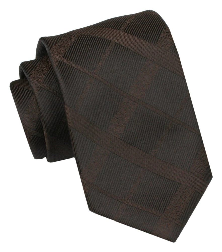 Klasická hnědá pánská kravata Alties