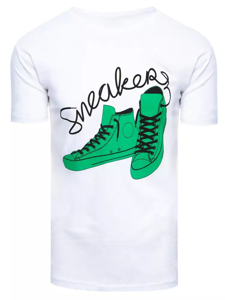 Dstreet Moderní bavlněné bílé tričko Sneakers - XXL