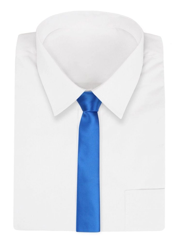 Levně Klasická modrá pánská kravata bez vzoru