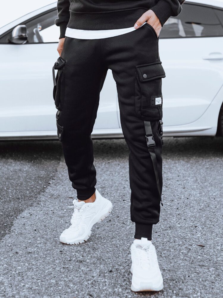 Trendy kapsáčové černé jogger kalhoty