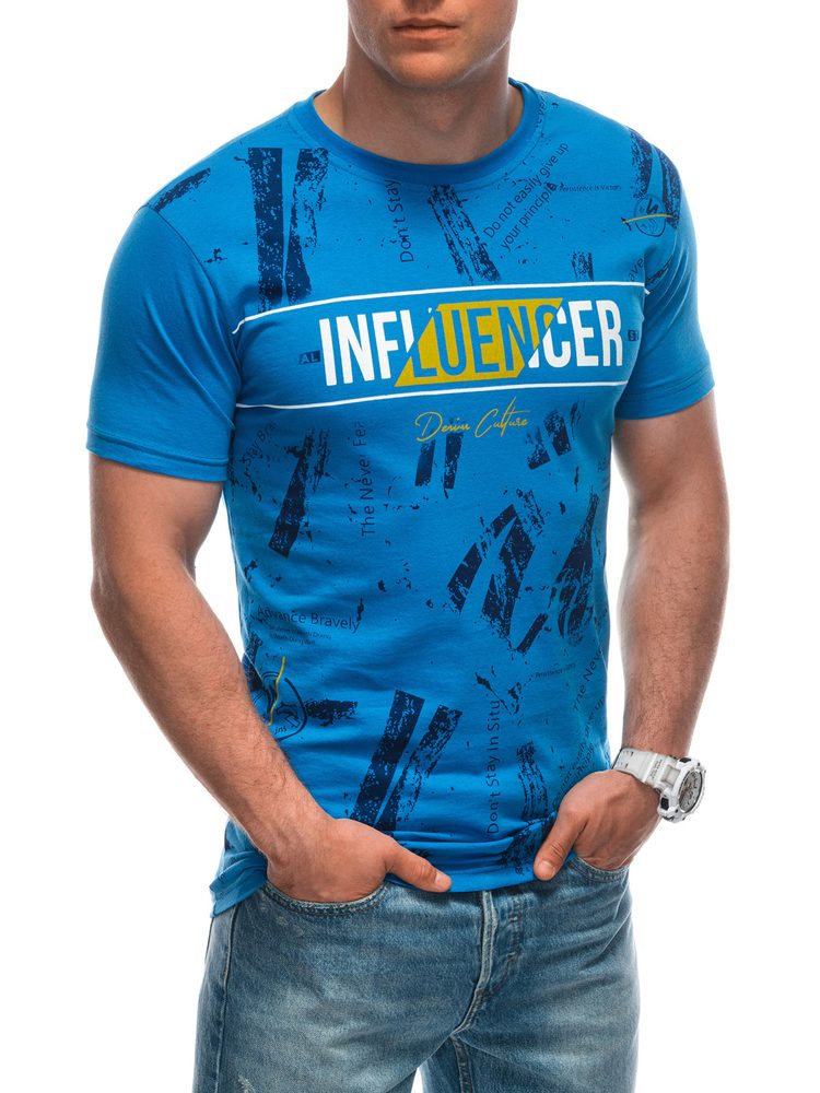 Modré tričko s nápisem Influencer S1939