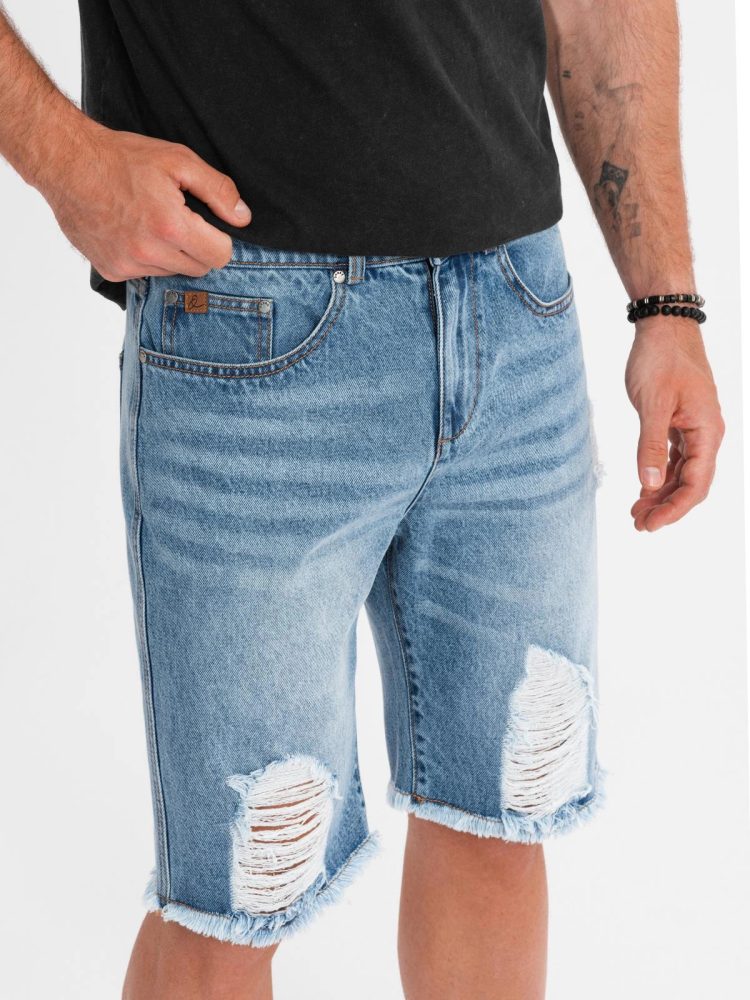 Levně Ombre Clothing Nápadné světle modré džínové šortky V2 SRDS-0157