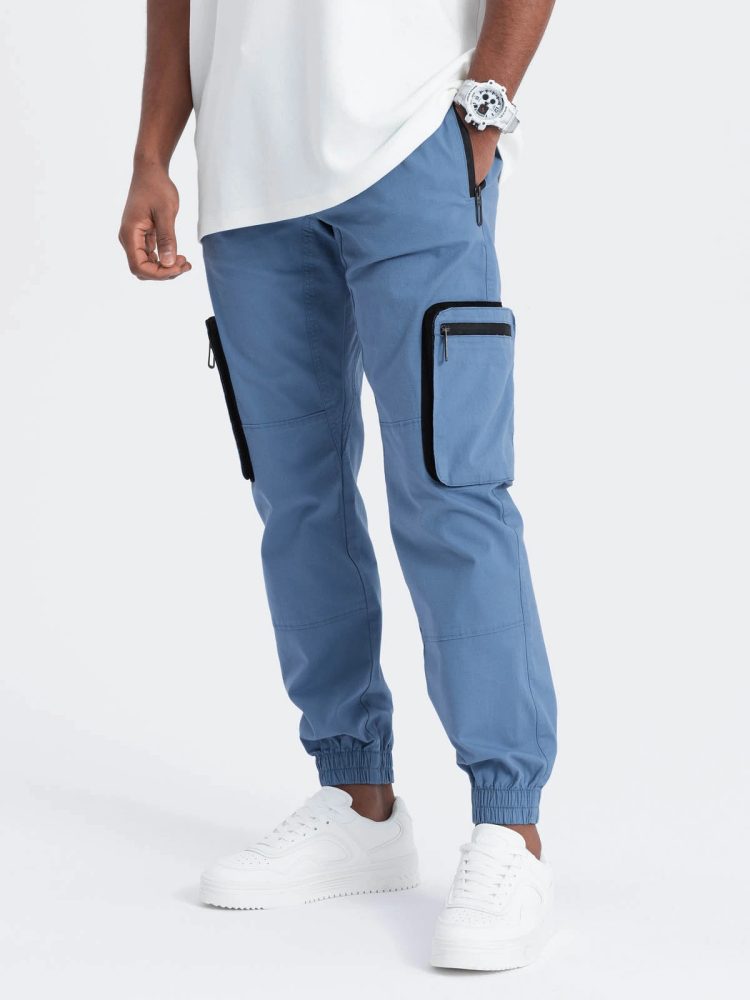 Ombre Clothing Nadčasové modré joggery V7 PAJO-0135 - XXL