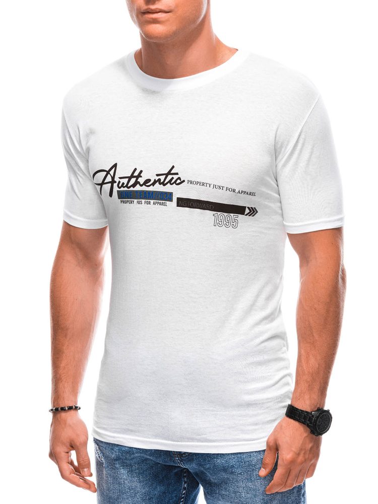 Levně Buďchlap Autentické bílé pánské tričko S1900