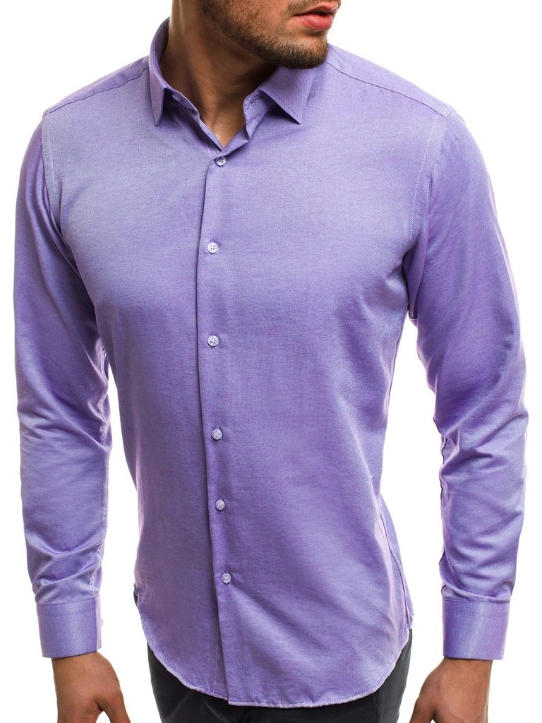 Krásná pánská fialová košile CSS 001 - Budchlap.cz