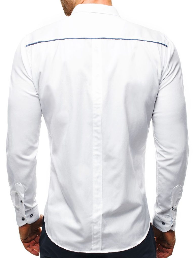 Luxusní bílá košile s výraznými knoflíky 2223 - Budchlap.cz