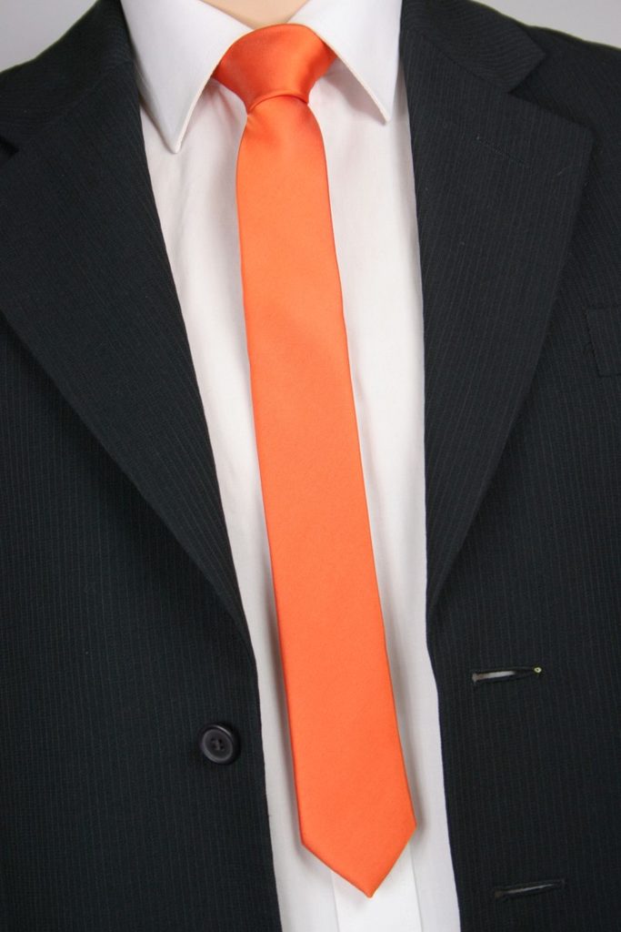 Jednobarevná oranžová kravata - Budchlap.cz
