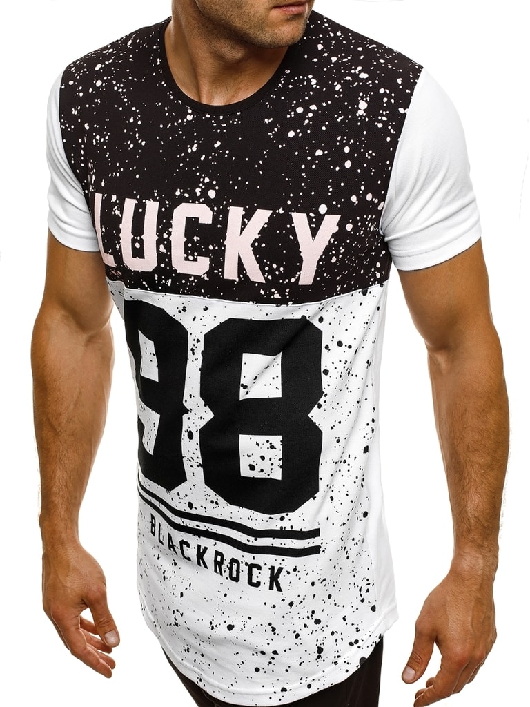 LUCKY atraktivní černo-bílé pánské tričko BLACK ROCK 71455 - Budchlap.cz