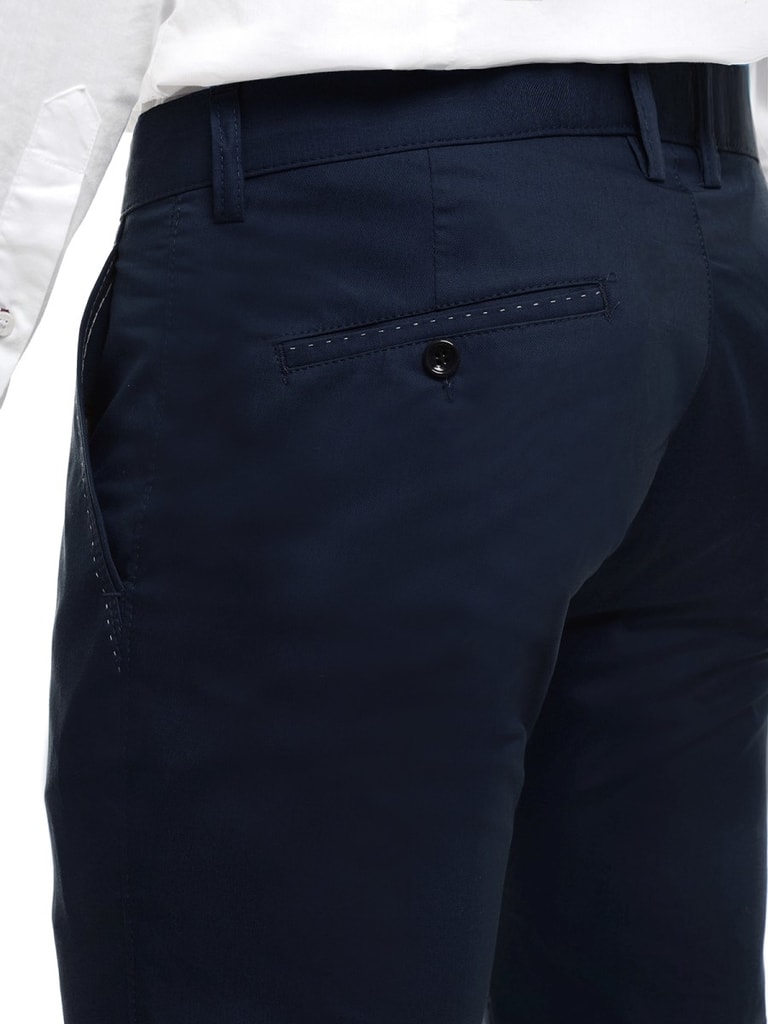 Chinos kalhoty v tmavě modré barvě s decentním prošitím BLACK ROCK 210 -  Budchlap.cz
