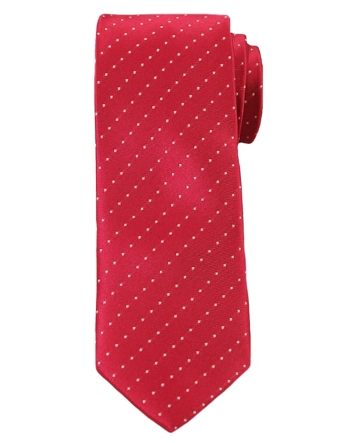 Červená kravata s tečkovaným vzorem - Budchlap.cz