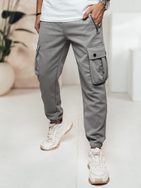 Moderní šedé kapsáčové jogger kalhoty