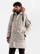 Zimní béžová parka V5 JALP-0182