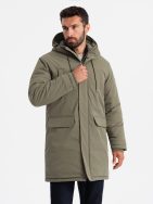 Klasická olivová pánská parka na zimu V3 JALP-0166