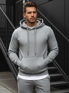 Stylová šedá mikina s kapucí
