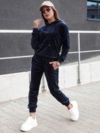 Velurová dámská tmavě granátová tepláková souprava Relax Fit