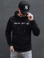 Černá pánská mikina s motivačním nápisem