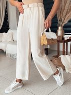 Dámské ecru široké kalhoty Chimas