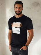Atraktivní černé tričko s originálním potiskem
