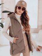 Módní béžová dámská prošívaná vesta