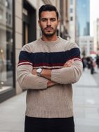 Jedinečný hrubý béžový svetr