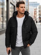 Teplá černá pánská bunda na zimu