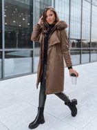 Kávová dámská bunda v originálním provedení LUSTER