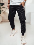 Poutavé černé kapsáčové jogger kalhoty