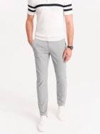 Šedé chinos kalhoty s ozdobným pasem V6 PACP-0118