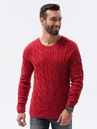 Nádherný červený svetr se vzorem E195