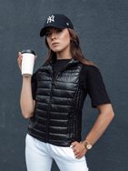 Dámská černá prošívaná módní vesta Stylishz