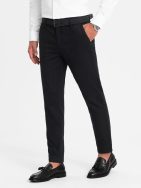 Chinos černé kalhoty klasického střihu s jemnou texturou V5 PACP-0190