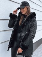 Dámská černá zimní parka s tmavým kožíškem Arctic