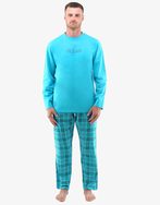 Trendy tyrkysové dlouhé pyžamo Ocean