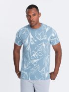 Modré tričko s motivem listů V2 TSFP-0180