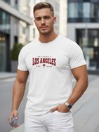 Pánské bílé tričko s nápisem města Los Angeles