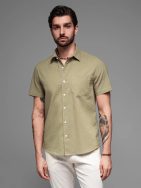 Pánská košile Casual olive V6 shss-0167