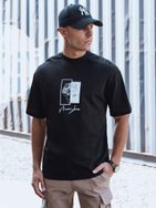 Moderní černé tričko s trendy potiskem
