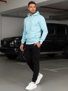 Pohodlná blankytně modro-černá tepláková souprava