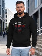 Černá mikina s kapucí ve sportovním stylu