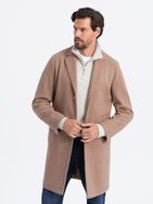 Béžový jednořadý kabát V7 COWC-0104