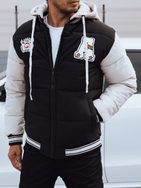 Černá prošívaná bomber bunda