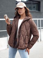 Stylová dámská kávová zimní bunda Windglam