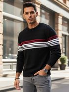 Pánský černý vzorovaný svetr