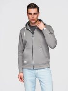 Pánská šedá mikina na zip V8 SSBZ-0272