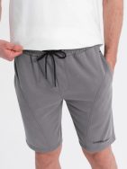 Sportovní šedé teplákové kraťasy V3 SRSK-0138
