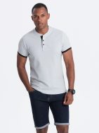 Pohodlná trendy šedá polokošile V10 TSCT-0156