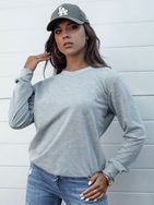 Jednoduchá dámská světle šedá mikina Glamflair