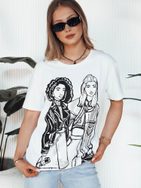 Dámské bílé tričko s trendy potiskem Comis