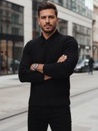 Trendy vlněný svetr na zimu v černé barvě